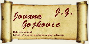 Jovana Gojković vizit kartica